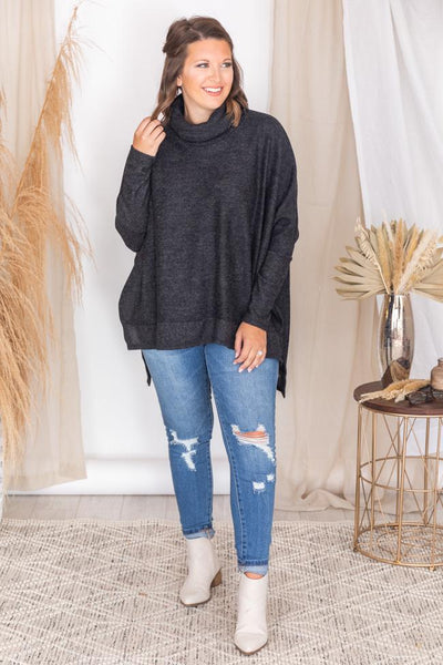 We Can Go The Distance Charcoal Dolman Sweater