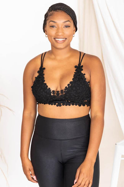 All The Romance Black Floral Lace Bralette