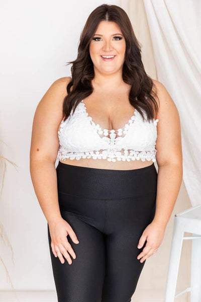 All The Romance White Floral Lace Bralette