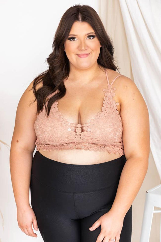 All The Romance Blush Floral Lace Bralette