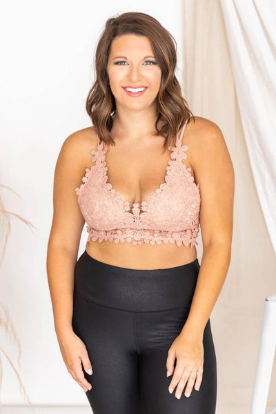 All The Romance Blush Floral Lace Bralette