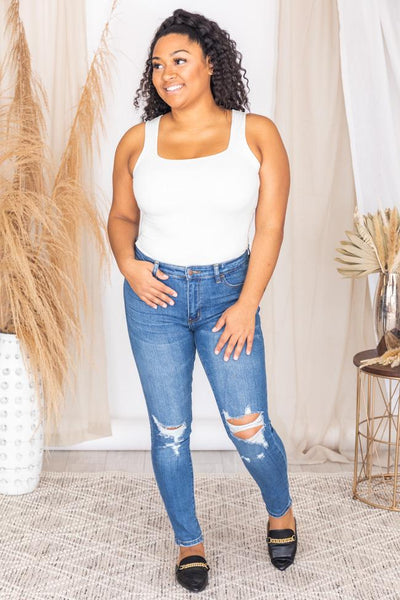 Jody Medium Wash Distressed Skinny Jeans