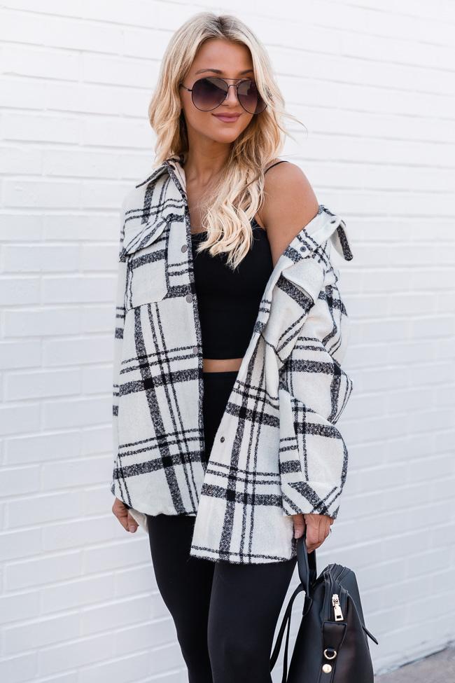 Endless Limit Plaid Black/White Shacket