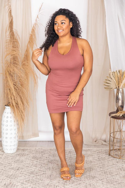 Grand Occasion Rose Cross Back Mini Dress