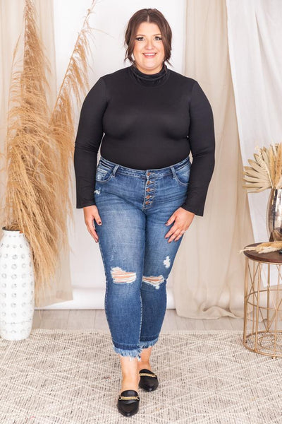 Wishful Heart Black Turtleneck Bodysuit