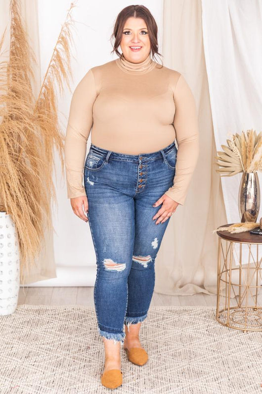 Wishful Heart Taupe Turtleneck Bodysuit