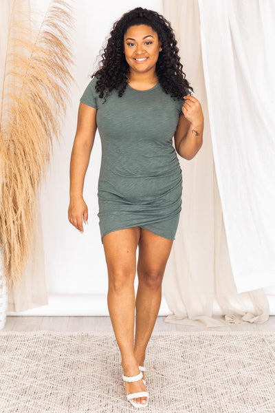 Give Me A Little Time Olive Dress