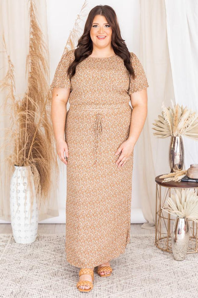 In the Moment Beige Floral Maxi Skirt FINAL SALE