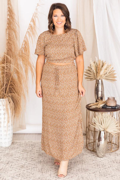 In the Moment Beige Floral Cropped Blouse FINAL SALE