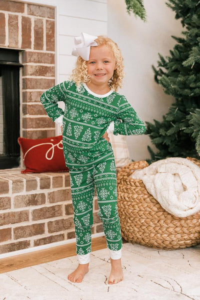 Right Timing Kid's Green Tree Printed Pajama Set