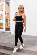 Accomplish a Goal Black Square Neck Cropped Bra Top