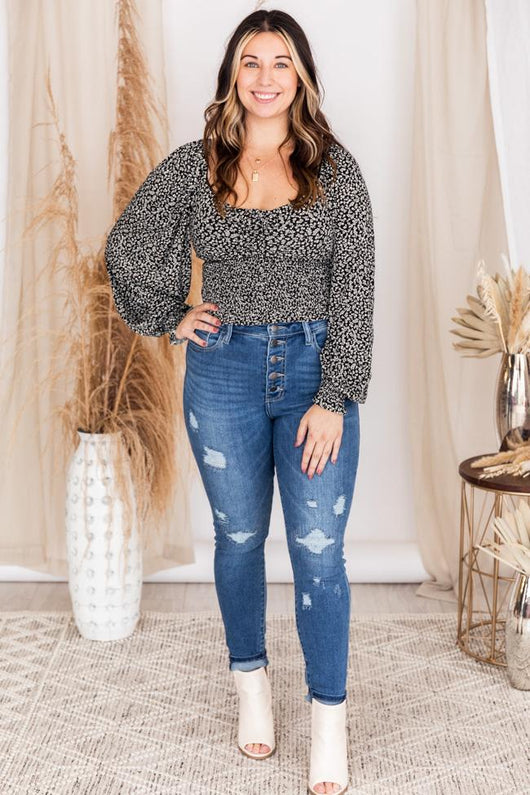 Last To Know Black Floral Blouse