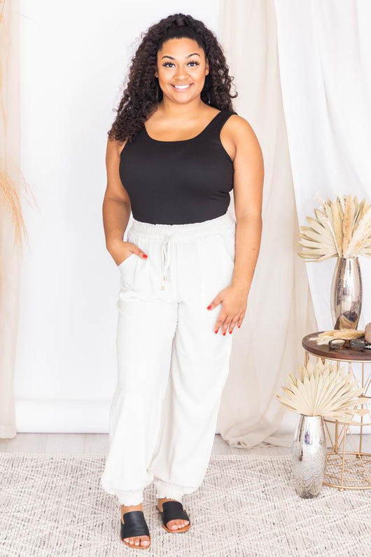 Dedicated Love Beige Linen Joggers