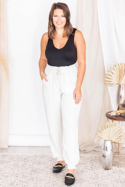 Dedicated Love Beige Linen Joggers
