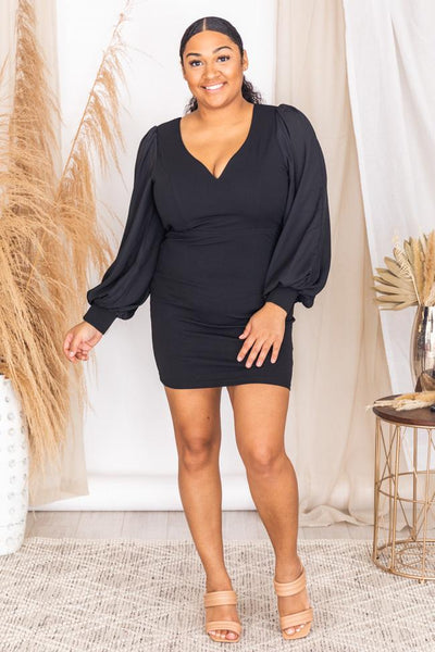 Moonlit Dance Black Open Back Bodycon Dress
