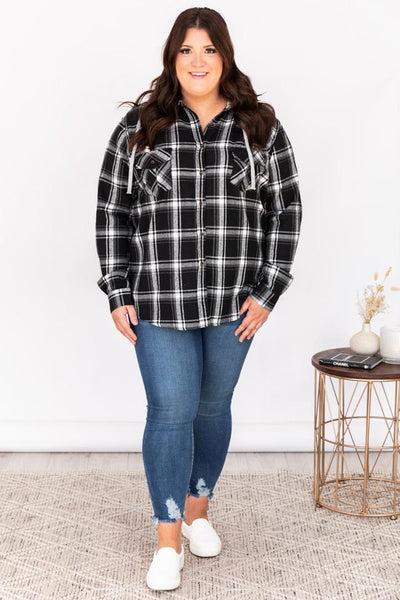 Deserve The Best Black Plaid Blouse