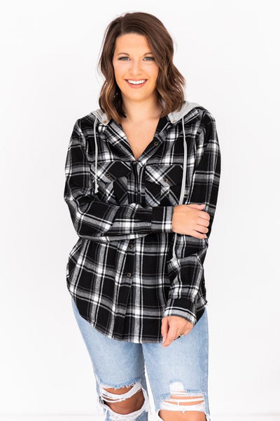 Deserve The Best Black Plaid Blouse