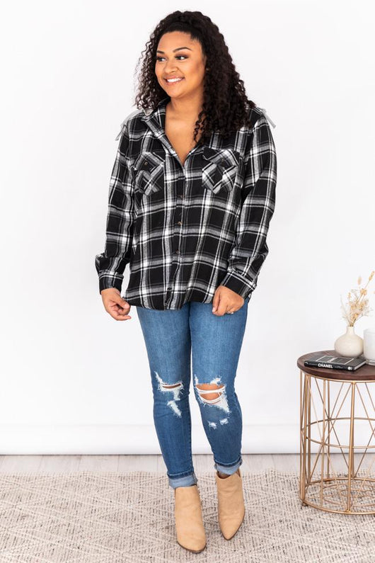 Deserve The Best Black Plaid Blouse