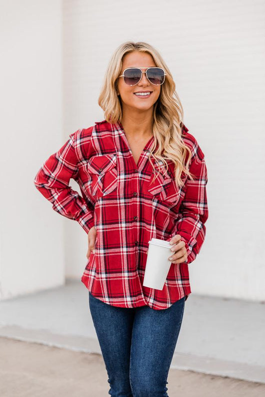 Deserve The Best Red Plaid Blouse
