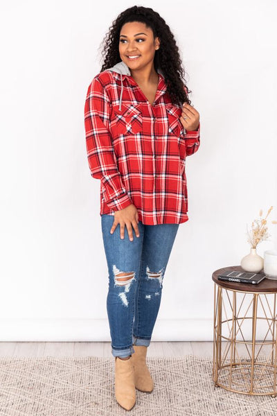 Deserve The Best Red Plaid Blouse