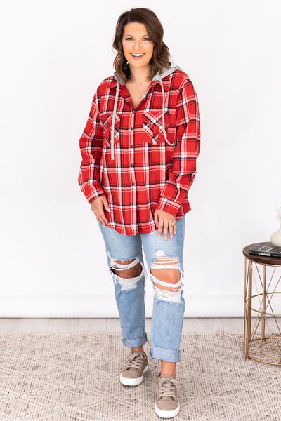 Deserve The Best Red Plaid Blouse