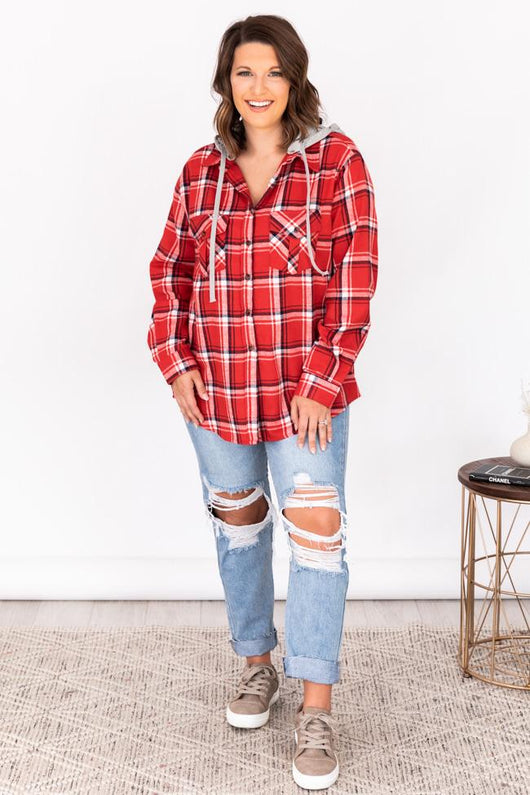 Deserve The Best Red Plaid Blouse