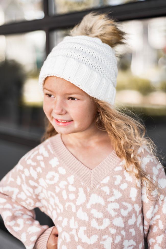Reassuring You Toddler Cream Pom Beanie