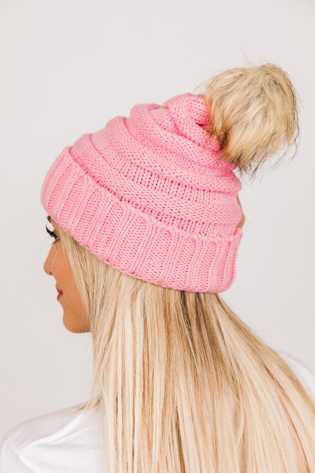 Reassuring You Pink Pom Beanie