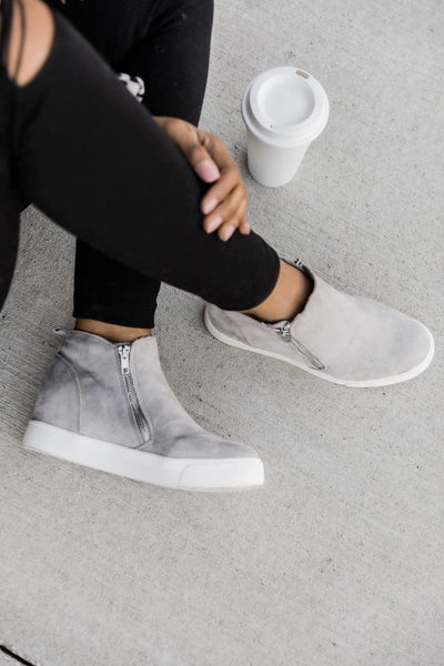The Danielle Grey Wedge Sneakers