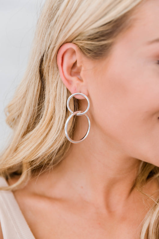 Glimpse Of The Future Hoop Earrings Silver