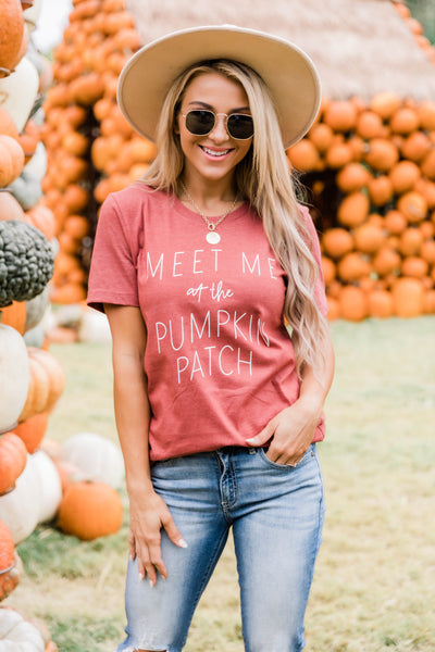 Meet Me At The Pumpkin Patch Rust Graphic Tee