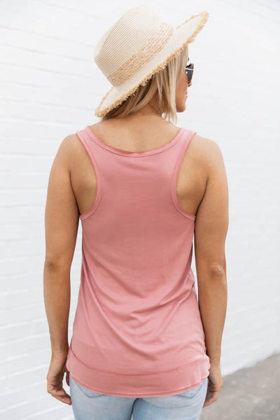 Never A Shadow Of Doubt Henley Pink Tank
