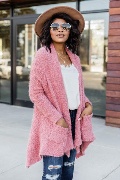 Heart Set On You Popcorn Mauve Cardigan