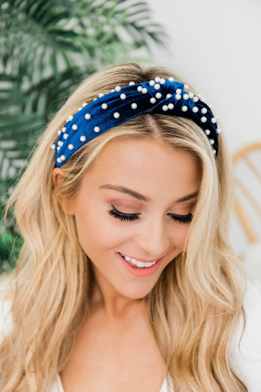 Just A Minute Pearl Headband Navy
