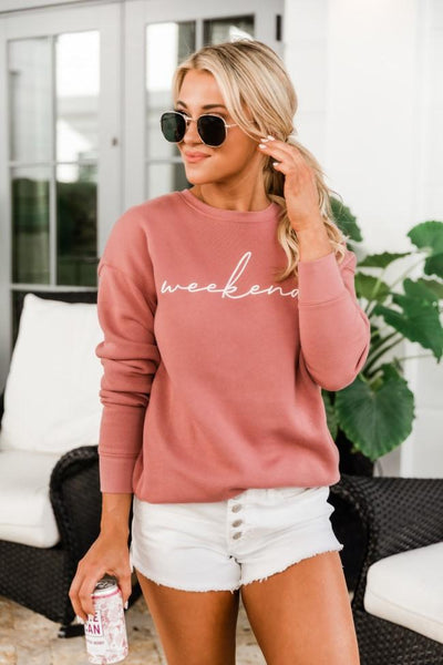 Weekend Script Mauve Sweatshirt