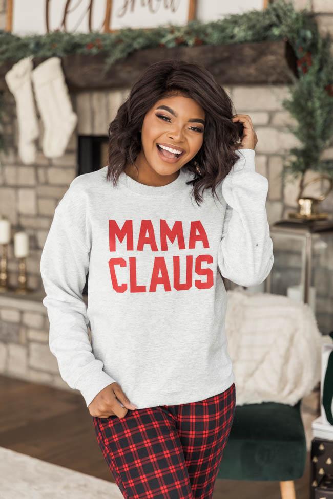 Mama Claus Graphic Ash Sweatshirt
