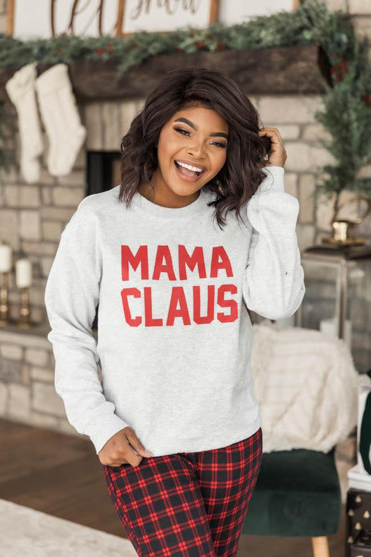 Mama Claus Graphic Ash Sweatshirt