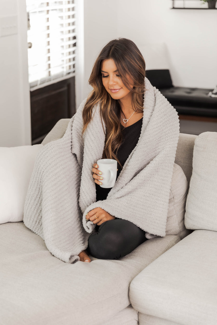Maybe I'll Stay Fuzzy Grey Blanket