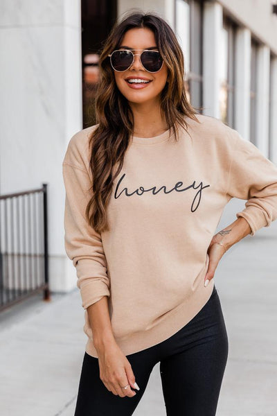 Honey Script Gold Graphic Sweatshirt
