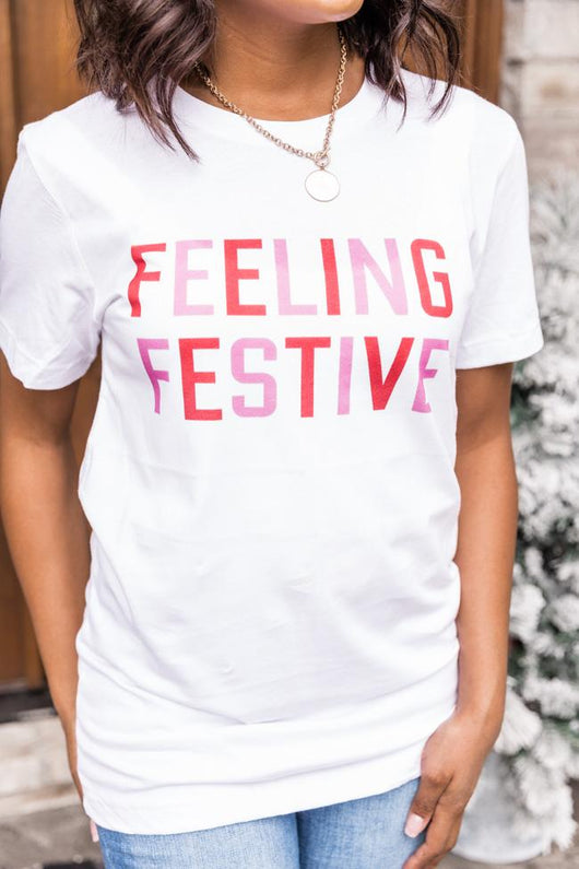 Feeling Festive Graphic White Tee
