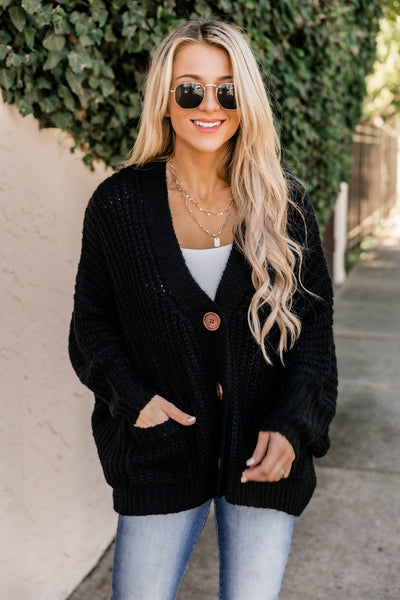 Sundown Awaits Knit Black Cardigan FINAL SALE