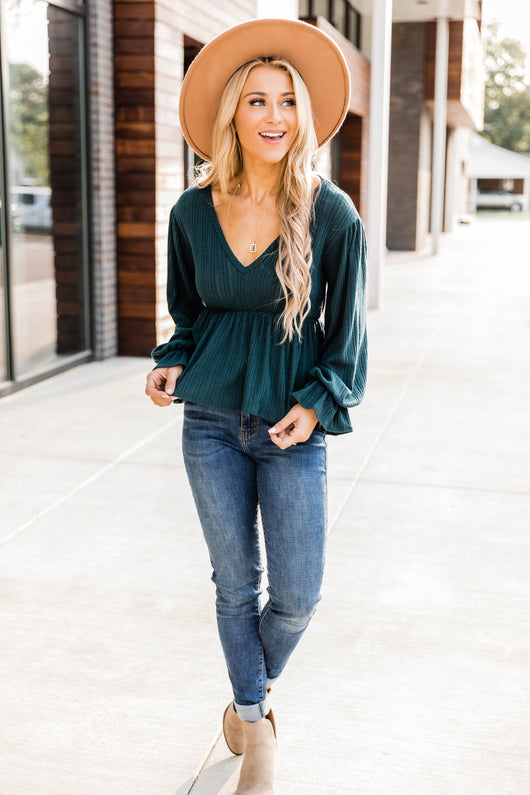 It's All Because Of You Emerald Blouse
