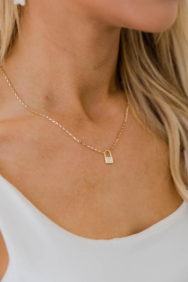 Undeniable Romance Gold Lock Necklace
