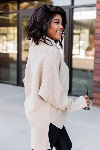 Destined For Success Taupe Sweater