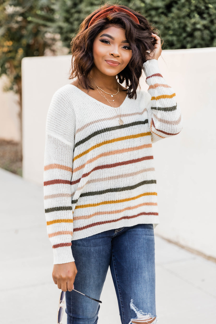 My Fall Favorite Stripe Multi Sweater