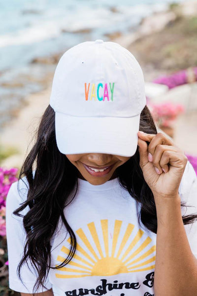 Vacay Rainbow Embroidered Baseball Cap