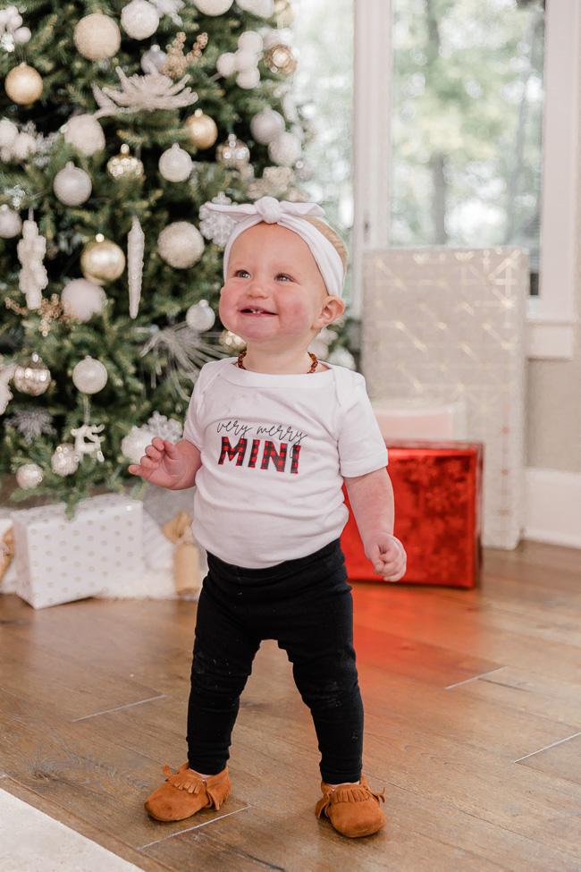 Very Merry Mini Graphic White Onesie