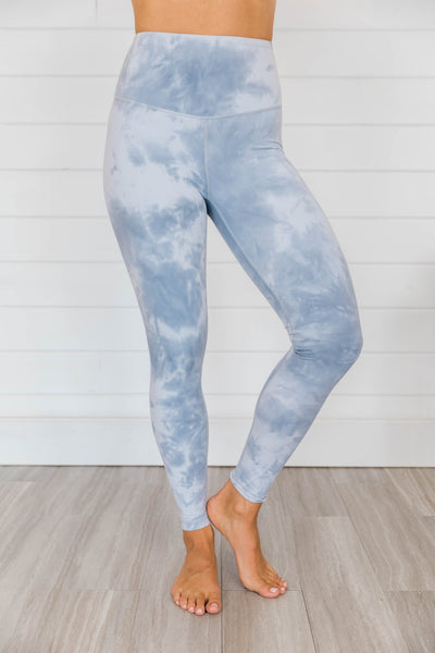 Never Giving Up Tie Dye Leggings Grey FINAL SALE