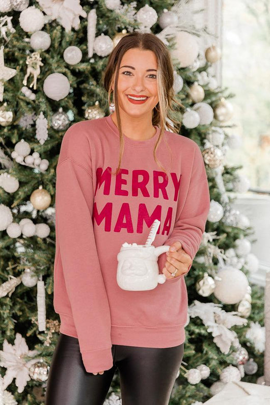 Merry Mama Mauve Graphic Sweatshirt