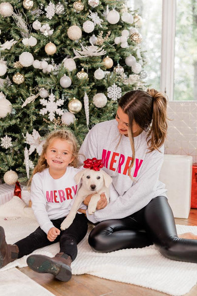 Kids Colorful Merry White Graphic Sweatshirt